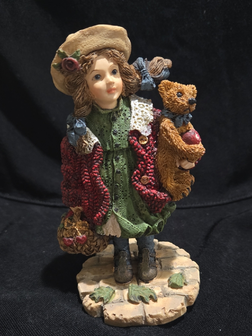 "The Dollstone Collection" figurine titled "Candice with Matthew Gathering Apple